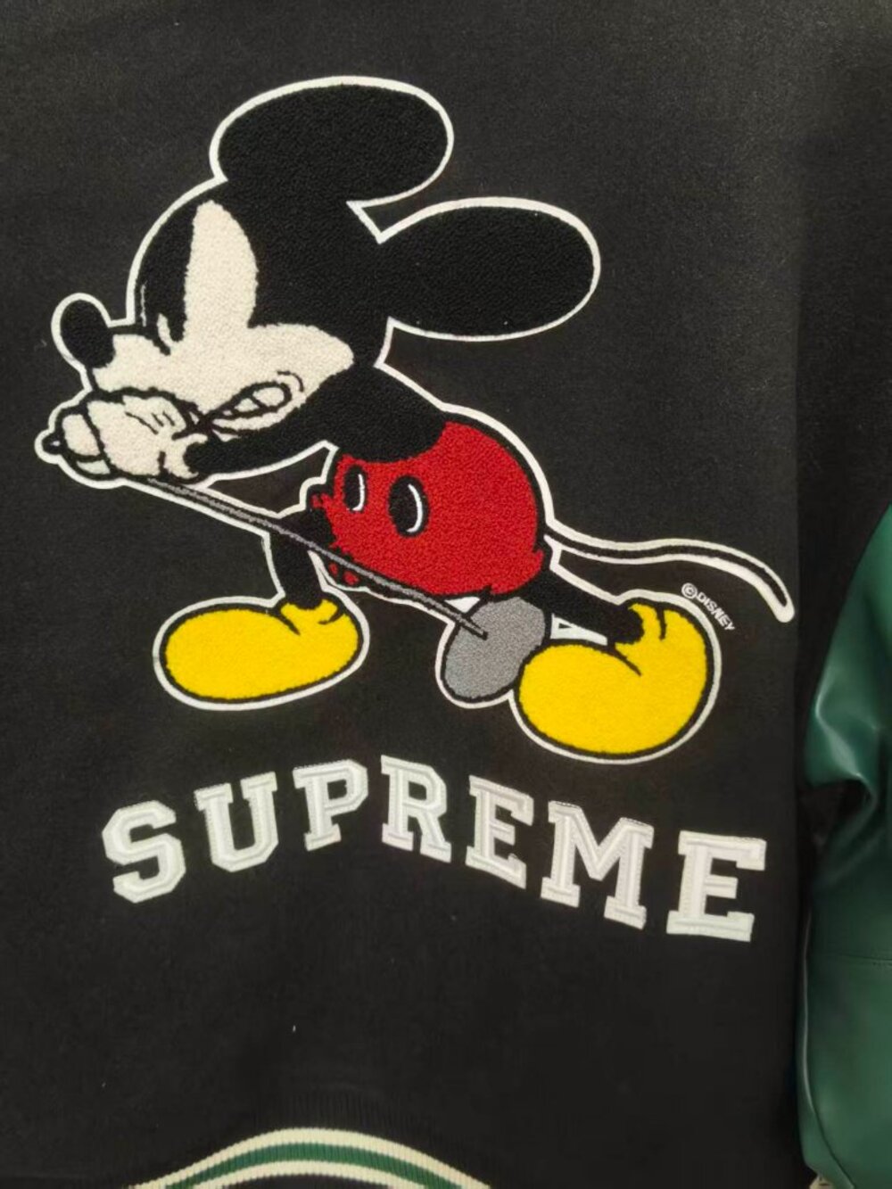 Supreme x Number (N)ine Mickey Varsity Jacket, Black & Green - Picture 8 of 8